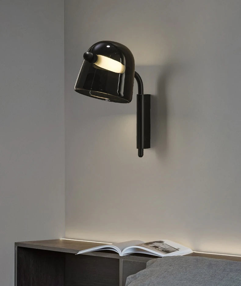 Hdc Led Black Smokey Glass Wall Light Metal - Gold Warm White