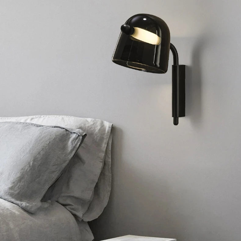 Hdc Led Black Smokey Glass Wall Light Metal - Gold Warm White