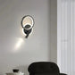 HDC Led Black Round Bedside Wall Ceiling Light With Spot - Tricolor