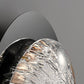 HDC Luxury Modern Oval Pearl Black LED Wall Light with Textured Resin Diffuser for Living Room, Bedroom & Hallway