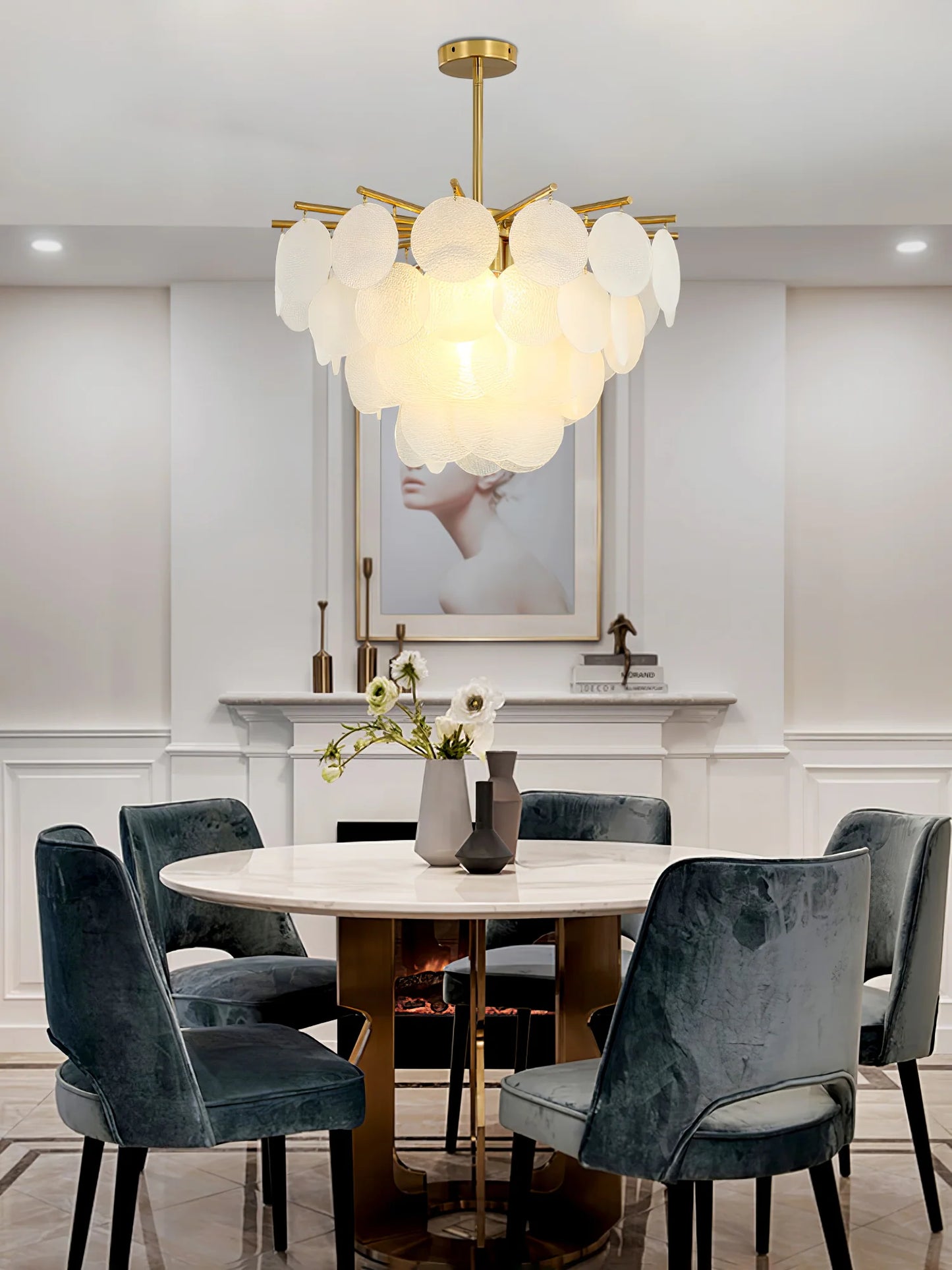 Hdc 600/800mm Gold Crystal Frost Chandelier Ceiling Lights Hanging