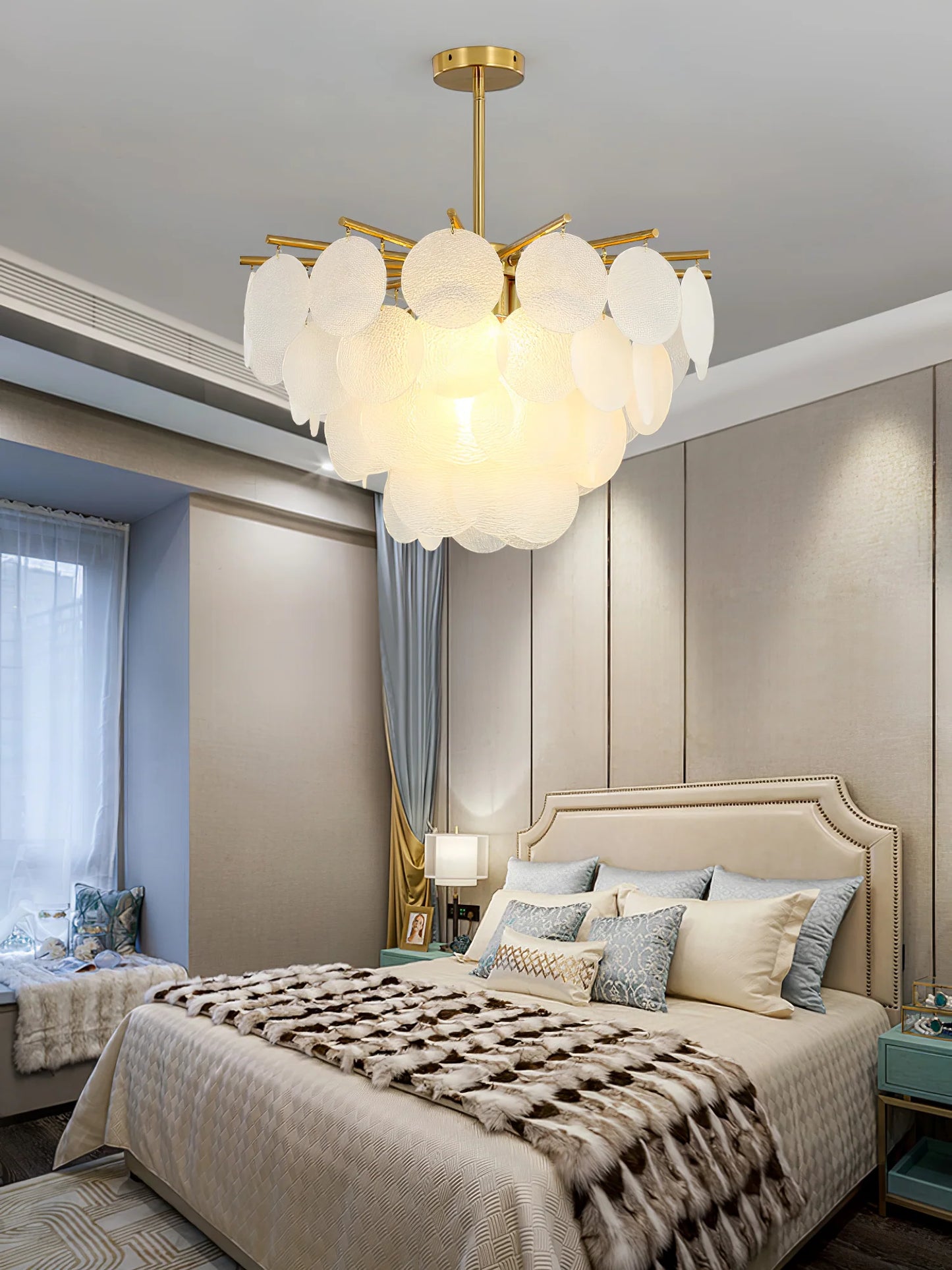 Hdc 600/800mm Gold Crystal Frost Chandelier Ceiling Lights Hanging