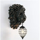 Hdc Modern Background Lion Head Shape, Hollow Crystal Resin Wall Lamp