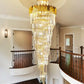 HDC 600*1800MM Golden Luxury Modern Crystal Double Height Chandelier For Staircase