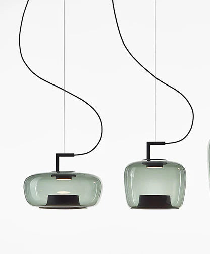 Hdc Nordic LED Pendant Light Minimalist Smoke Glass Single Head Hanging Lamp