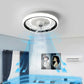 Hdc 500mm Round Black Low Height Ceiling Light With Fan Led Chandelier