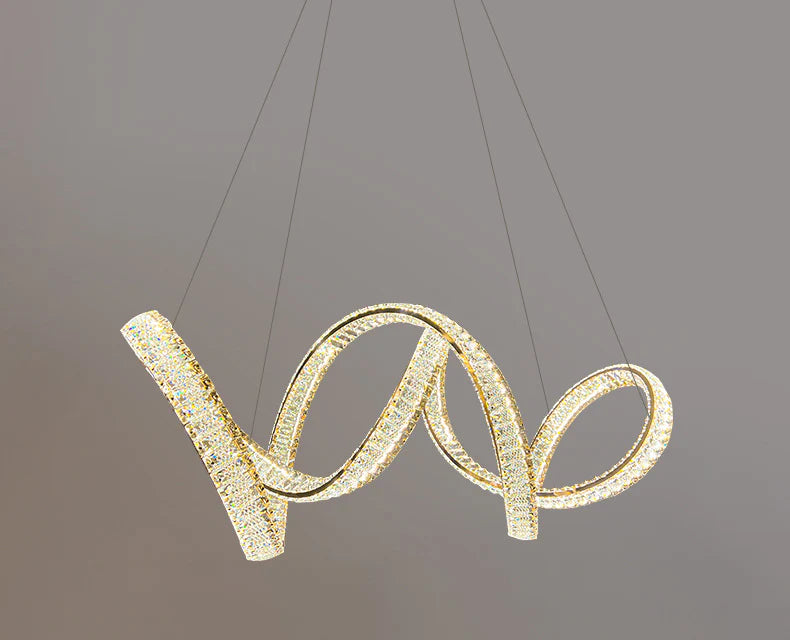 Hdc 1000mm Crystal Metal Modern Led Chandelier- Tricolor