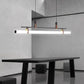 Hdc Black 800 Long Led Chandelier Office Dining Light - Warm White