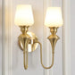 Hdc 2 Light Metal Glass Wall Light For Living Room Drawing Room Bedroom - Warm White