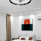 Hdc 500mm Round Black Low Height Ceiling Light With Fan Led Chandelier