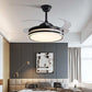 Hdc Black Ceiling Fan Chandelier With Remote Control 4 Retractable Abs Blades- Tricolor Led - HDC Lights