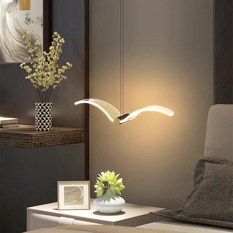 HDC Modern Led Bird Shape Pendant Hanging Light For Bedside - tricolor