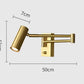Hdc Led 6w Golden Bedside Wall Light With Adjustable Arm Spot - Warm White