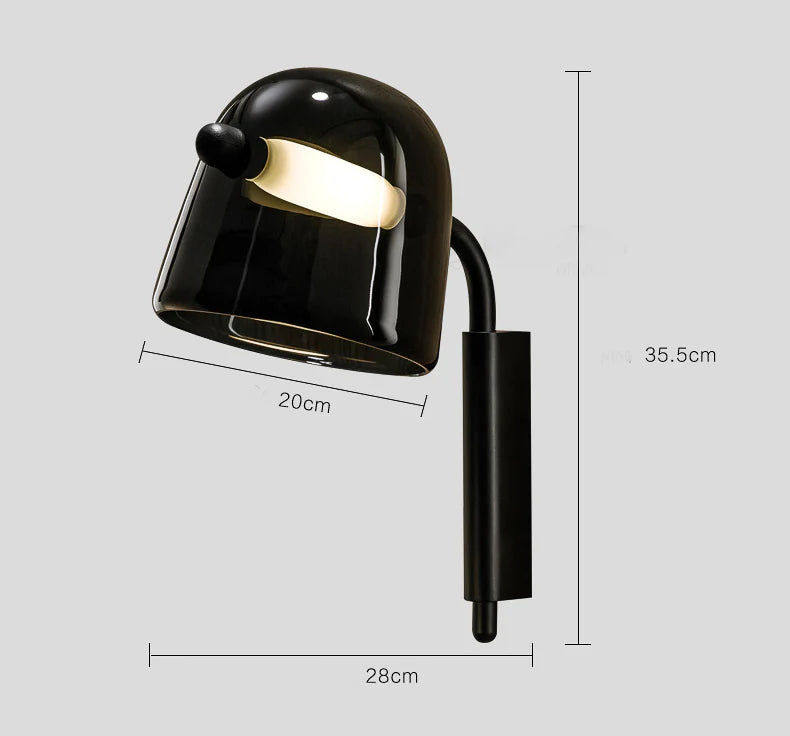 Hdc Led Black Smokey Glass Wall Light Metal - Gold Warm White