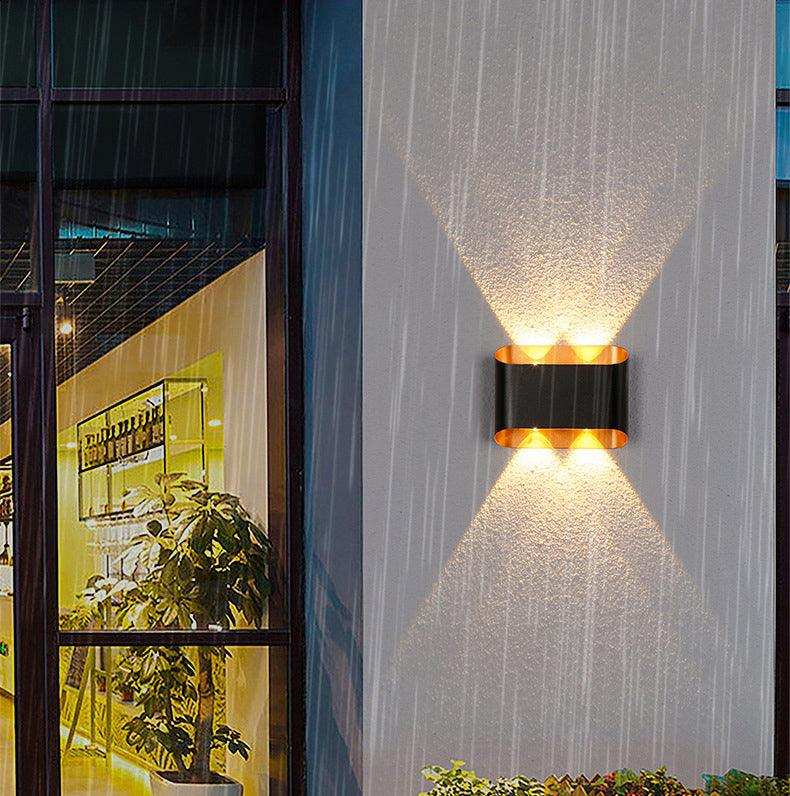 Hdc Led Outdoor Black Gold Wall Lamp Up And Down Wall Light Waterpro