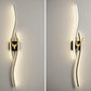 HDC 600 Sleek Modern Black Gold Long Gold Deer Led Wall Lamp -Tricolor
