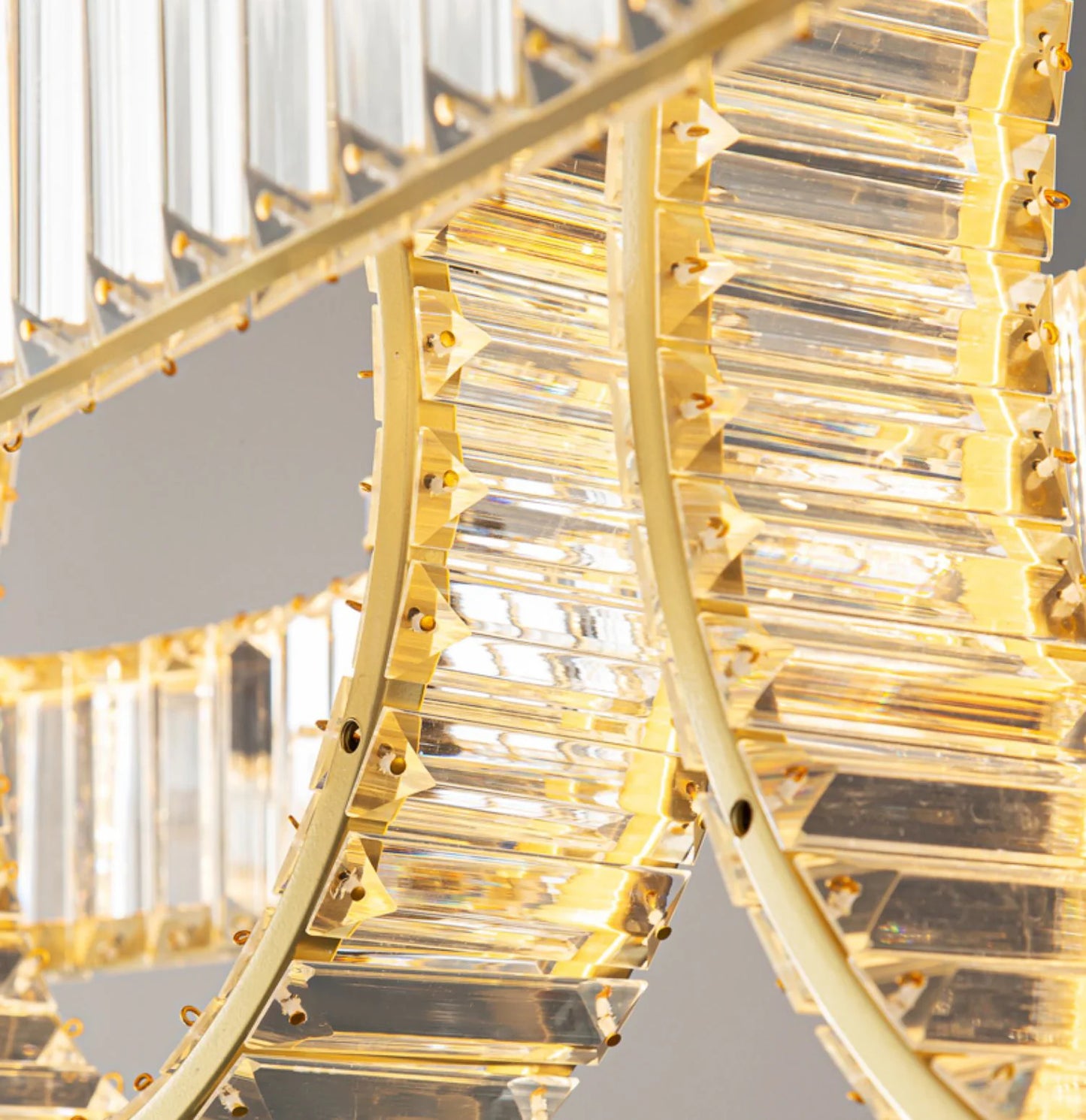 Hdc 900x350 Mm Gold K9 Crystal Chandelier Ceiling Lights Hanging - Warm White