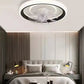 Hdc 500mm Round Black Low Height Ceiling Light With Fan Led Chandelier