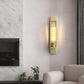 Hdc Led 600mm Transparent Long Glass Wall Light Modern Copper Metal Bedroom Living Room Wall Light