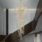 Hdc 2000mm Long Crystal Double Height Duplex Chandelier - Warm White