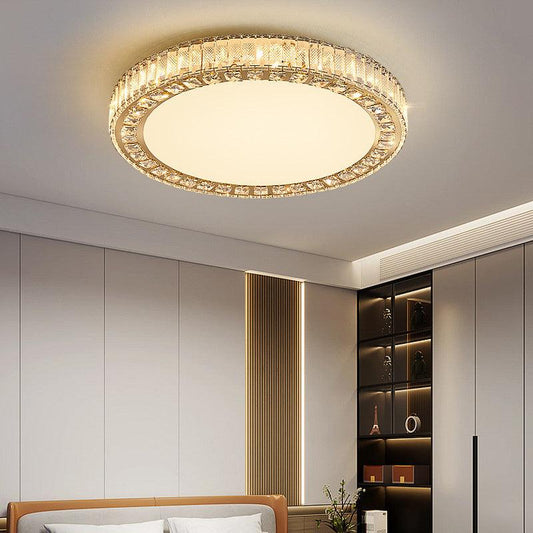 Hdc 500/600mm Gold Crystal Round Led Chandelier Lamp - Dimmable With Remote