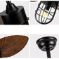 Hdc 32 Inch 3 Blade Industrial Wind Lamp Ceiling Fan Remote Controlled With Light - Dark Wood
