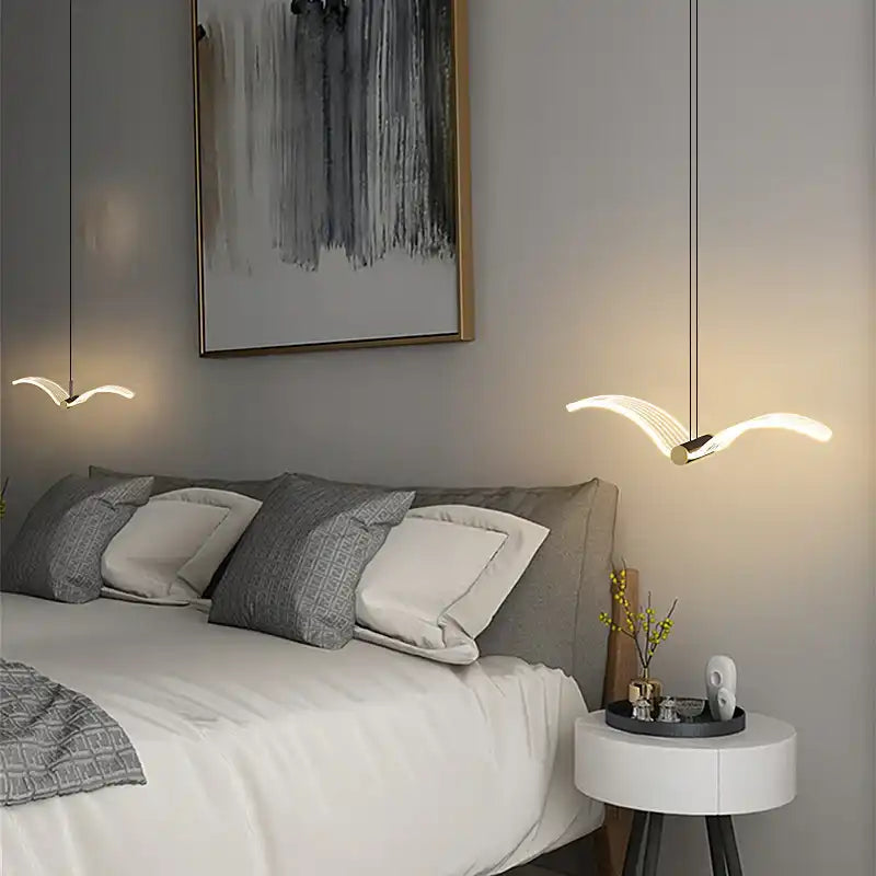 HDC Modern Led Bird Shape Pendant Hanging Light For Bedside - tricolor