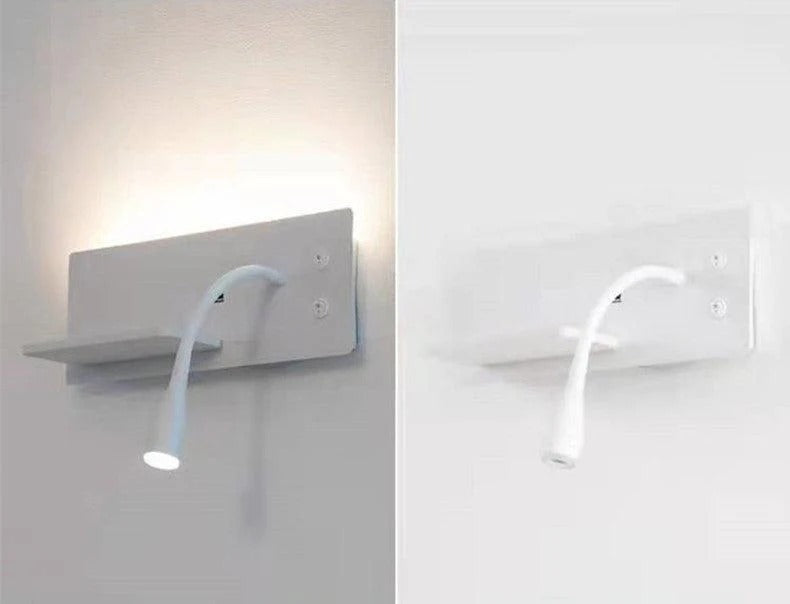 Hdc Led White Gooseneck Led Wall Light With Usb And Wireless Charging - Warm White