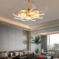 Hdc Invisible Golden Oval Rings Ceiling Fan Chandelier With Remote Control 4 Retractable Abs Blades