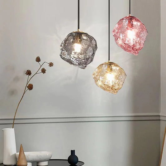 Hdc 3 Light Led Color Glass Pendant Ceiling Hanging Light - Warm White