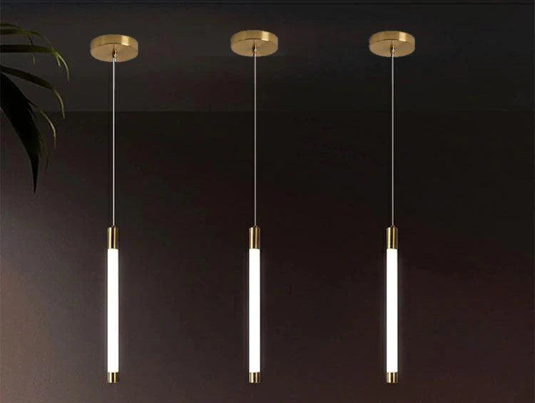 Hdc Led 1 Light Modern Led Gold Long Pendant Light