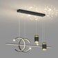 Hdc Led Gold Black Body Linear Led Chandelier Light Hanging Lamp With Star Projection