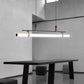 Hdc Black 800 Long Led Chandelier Office Dining Light - Warm White