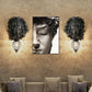 Hdc Modern Background Lion Head Shape, Hollow Crystal Resin Wall Lamp