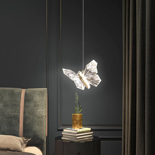 HDC Led Gold Butterfly Bedside Hanging Pendant Ceiling Lamp Light Fixture - Tricolor