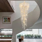 Hdc 2000mm Long Crystal Double Height Duplex Chandelier - Warm White