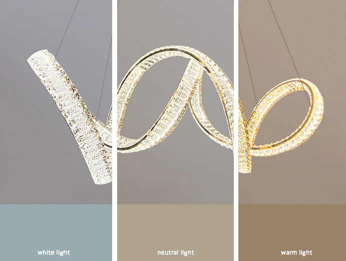 Hdc 1000mm Crystal Metal Modern Led Chandelier- Tricolor