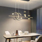 Hdc Led Gold Black Body Linear Led Chandelier Light Hanging Lamp With Star Projection