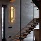Hdc Led 600mm Transparent Long Glass Wall Light Modern Copper Metal Bedroom Living Room Wall Light