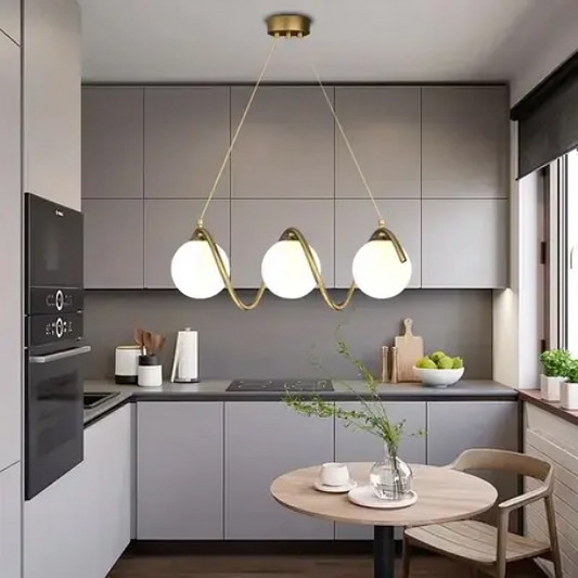 HDC Modern Sputnik Glass Spiral Glass Globe Chandelier