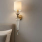 Hdc Antique Vintage Fabric Shade Electroplated Wall Light - Warm White