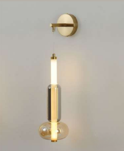 Hdc Modern Minimalist Adjustable Height Industrial Style Glass Wall Light