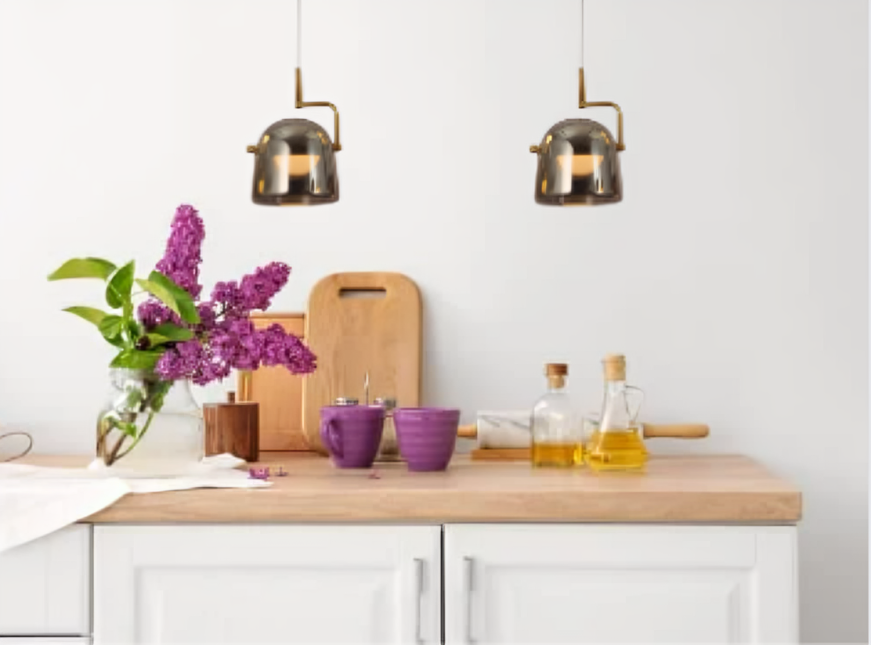 Hdc Contemporary Black Glass Metal Pendant Lamp With Industrial Style And Sleek Finish