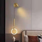 Hdc Modern Ring Gold Led Wall Lamp With Spot For Bedside - Tricolor