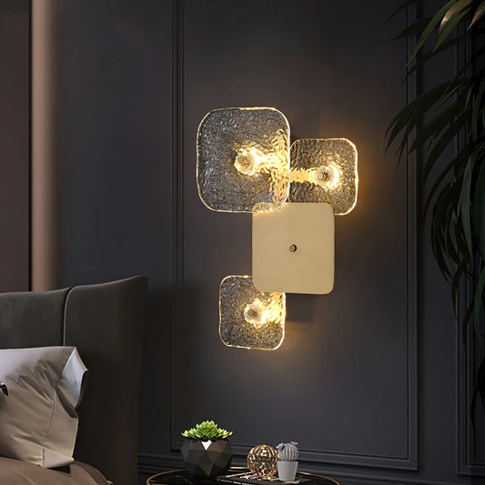 Hdc Modern Led Golden Glass Led Wall Art Lamp - Warm White