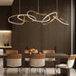 HDC 1200mm Gold Finish Modern 5 Rings LED Chandelier Light for Dining & Living Room
