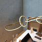 HDC 1200mm Gold Finish Modern 5 Rings LED Chandelier Light for Dining & Living Room