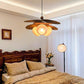 HDC Rattan Weave Vintage Pendant Light Retro Restaurant Hanging Lamp for Bedroom, Living Room