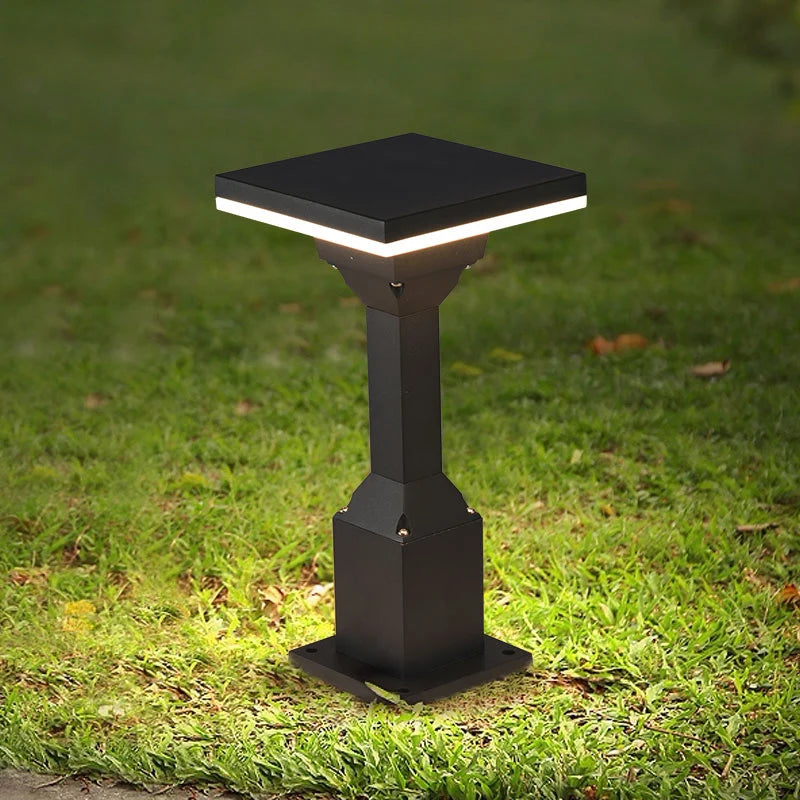 HDC Modern Waterproof Outdoor Lawn Bollard Light for Courtyard & Open Patio Areas