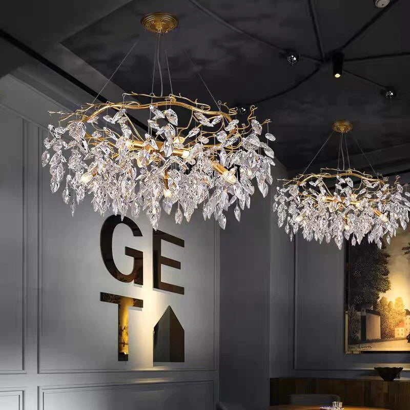 Hdc 1000mm Nordic LED Crystal Chandelier Lighting Living Room Hanging Branch Light Lamp